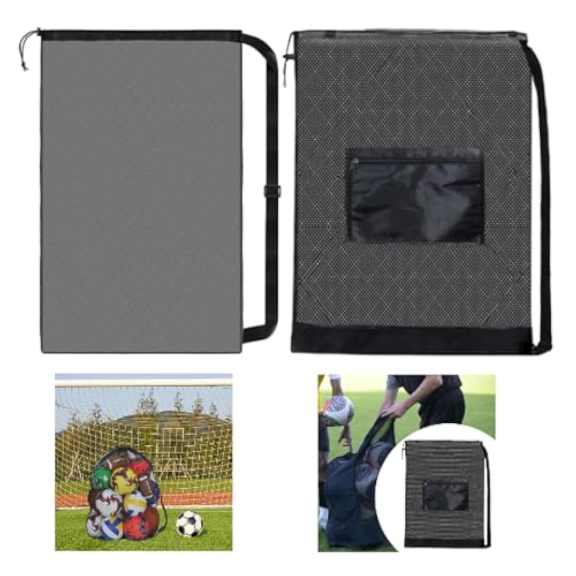 Large Sports Ball Carrier Bag, Mesh Design